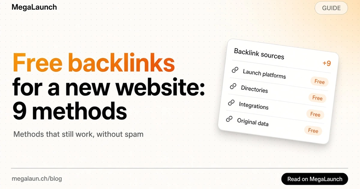 Blog cover: Free backlinks for a new website: 9 methods