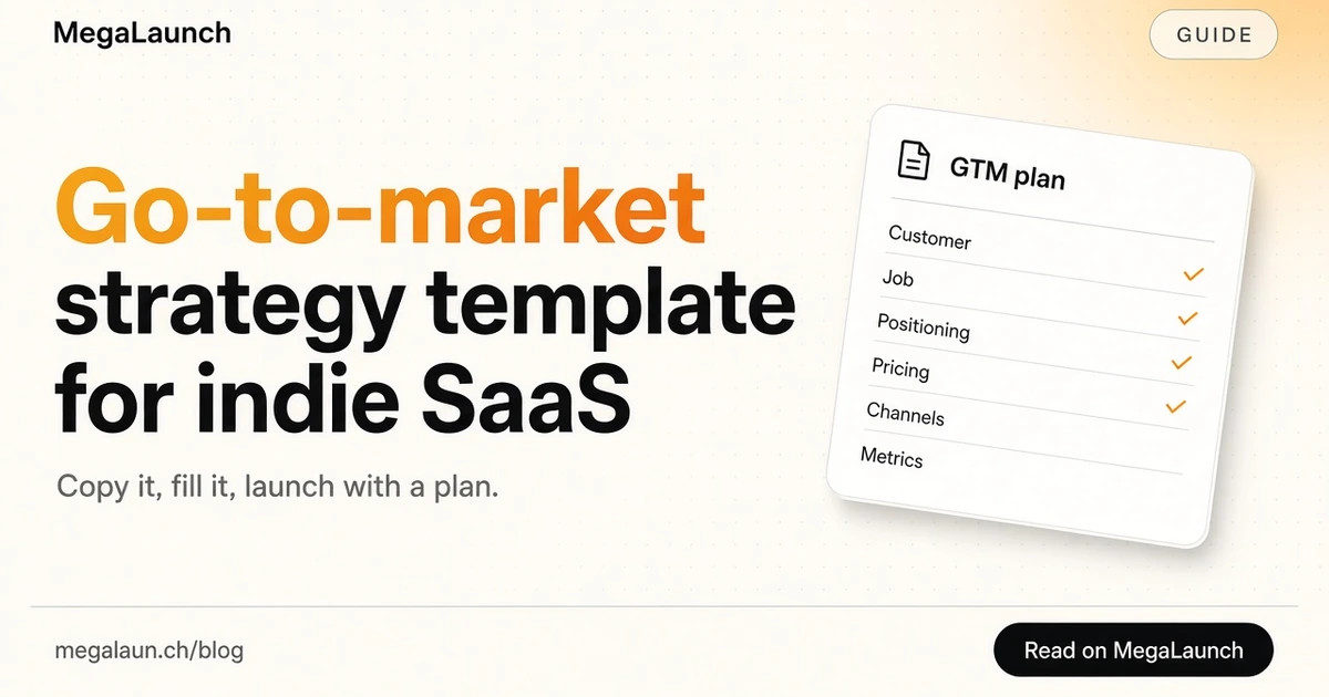 Blog cover: Go-to-market strategy template for indie SaaS